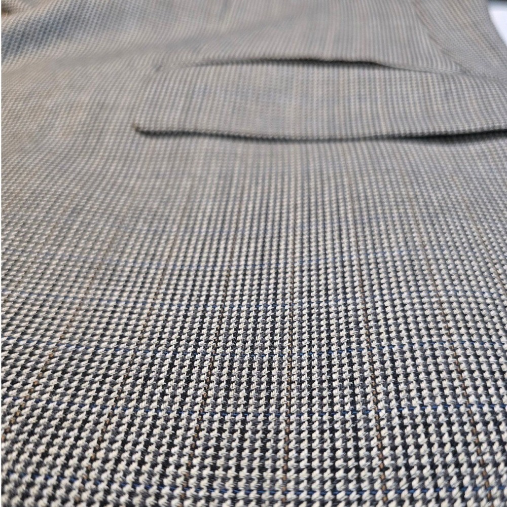 100% Wool IZOD Mens 44S Gray Houndstooth Blazer Sport Coat Classic 2 Button suit - Picture 3 of 16